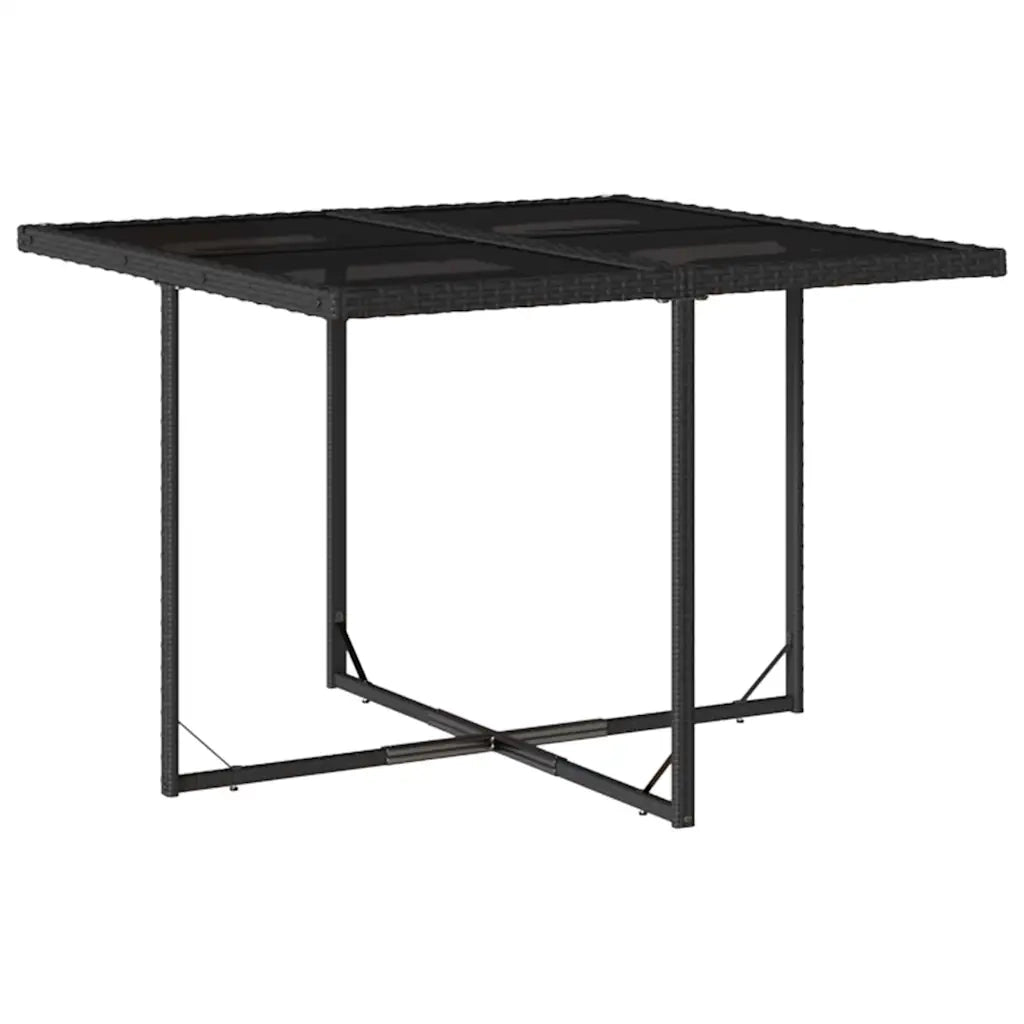 Set da Pranzo da Giardino 9 pz con Cuscini Nero in Polyrattan 3211495