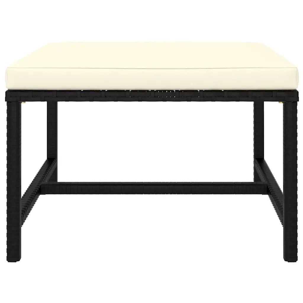 Set Divani da Giardino 10 pz con Cuscini in Polyrattan Nero 3059801