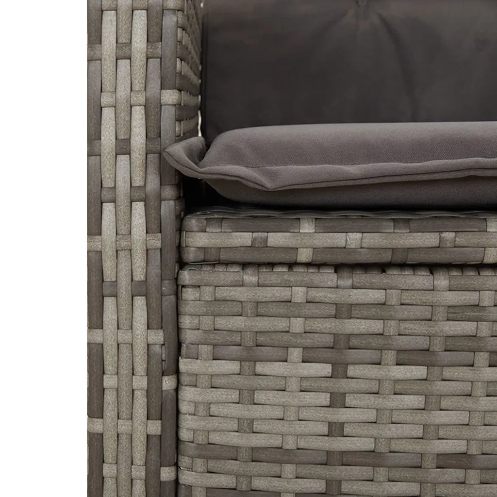 Set da Pranzo da Giardino 5 pz con Cuscini in Polyrattan Grigio 3212364