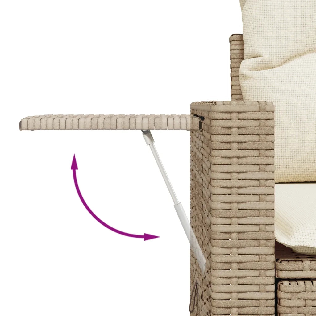 Set Divano da Giardino 10 pz con Cuscini Beige in Polyrattan 3224707