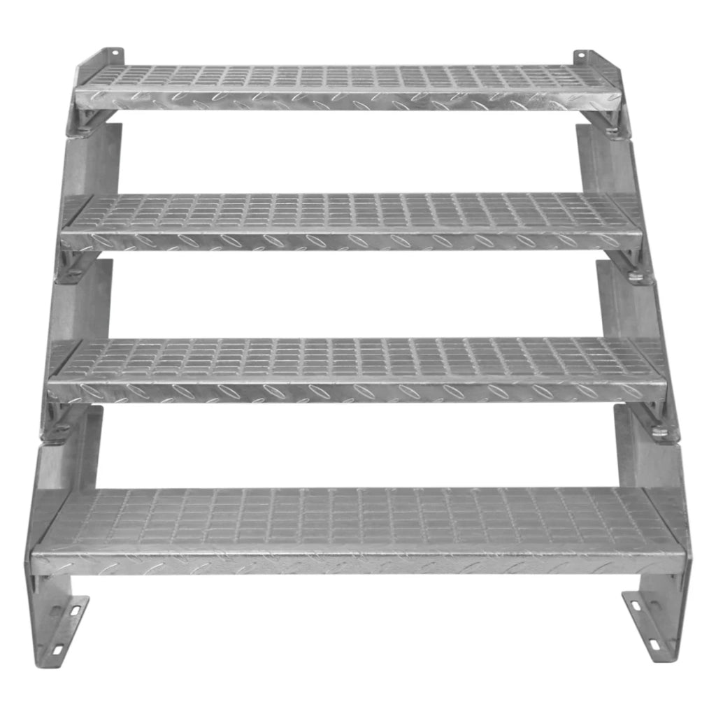 Scala metallica a 4 elementi ad altezza regolabile in acciaio zincato 90 cm / 900 mm