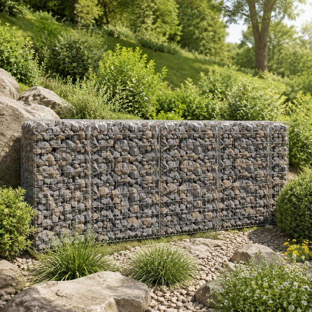 Gabion Wall With Cover, Galvanized Steel, 60x50x100 Cm