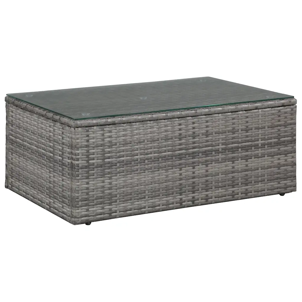 Set Divani da Giardino 4 pz con Cuscini in Polyrattan Grigio 43956