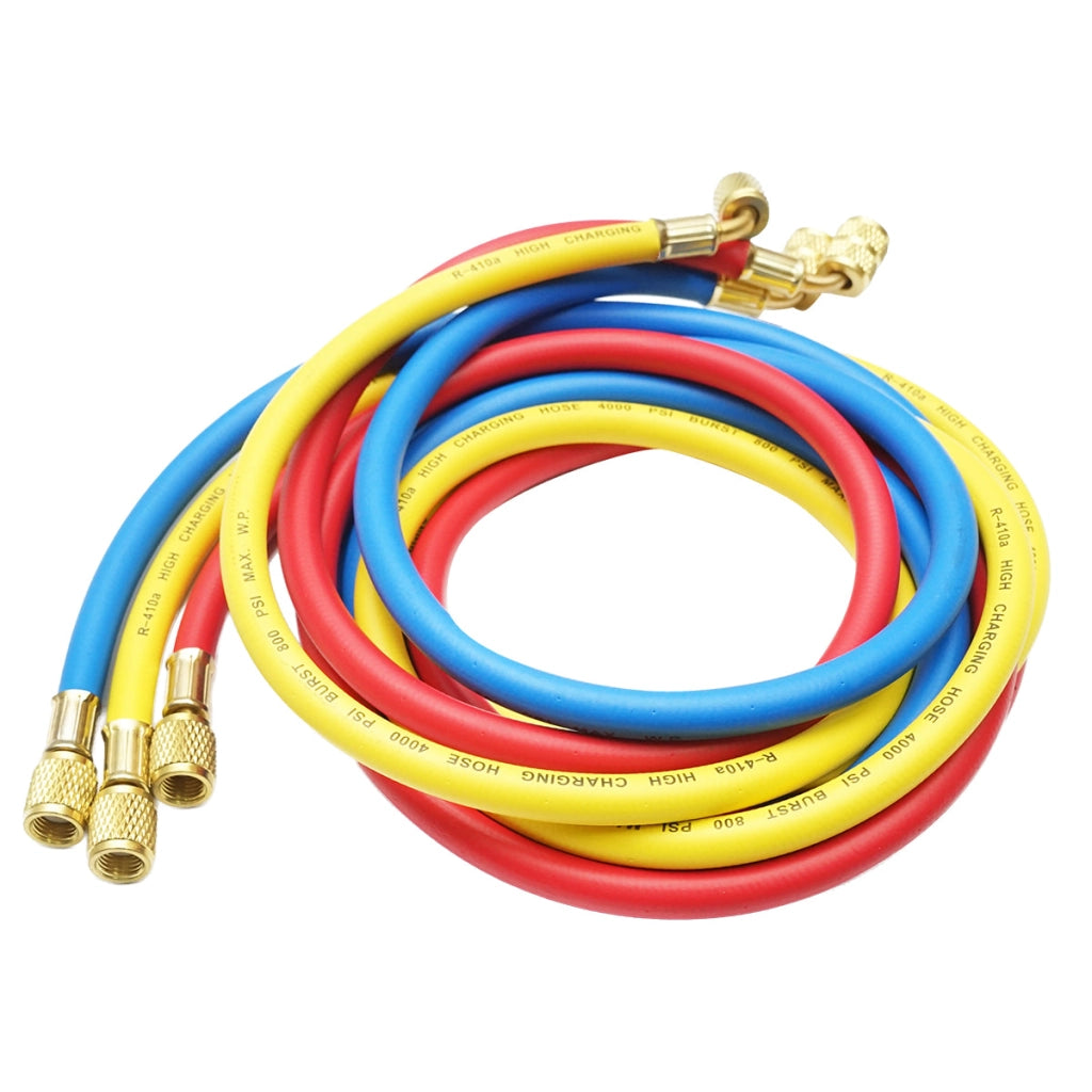 Set tubi flessibili 180 cm 3 colori per carica freon R-410a