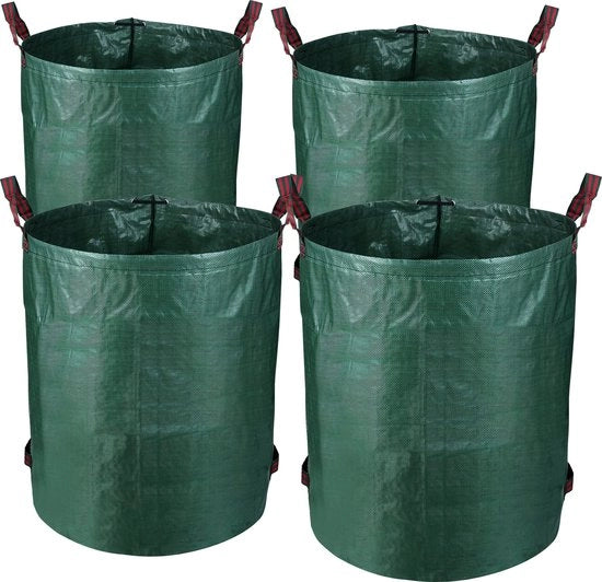 Zak per rifiuti di giardino - 272 Liter - 4 pezzi - sacchi per erbacce - sacchi per foglie - contenitore per rifiuti di giardino riciclabile