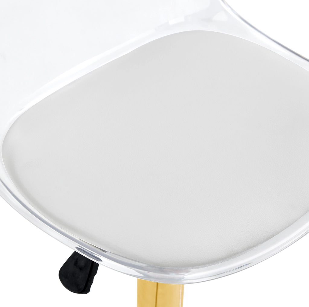 SGABELLO BAR regolabile 82-104 cm schienale trasparente oro Set da 2 pezzi