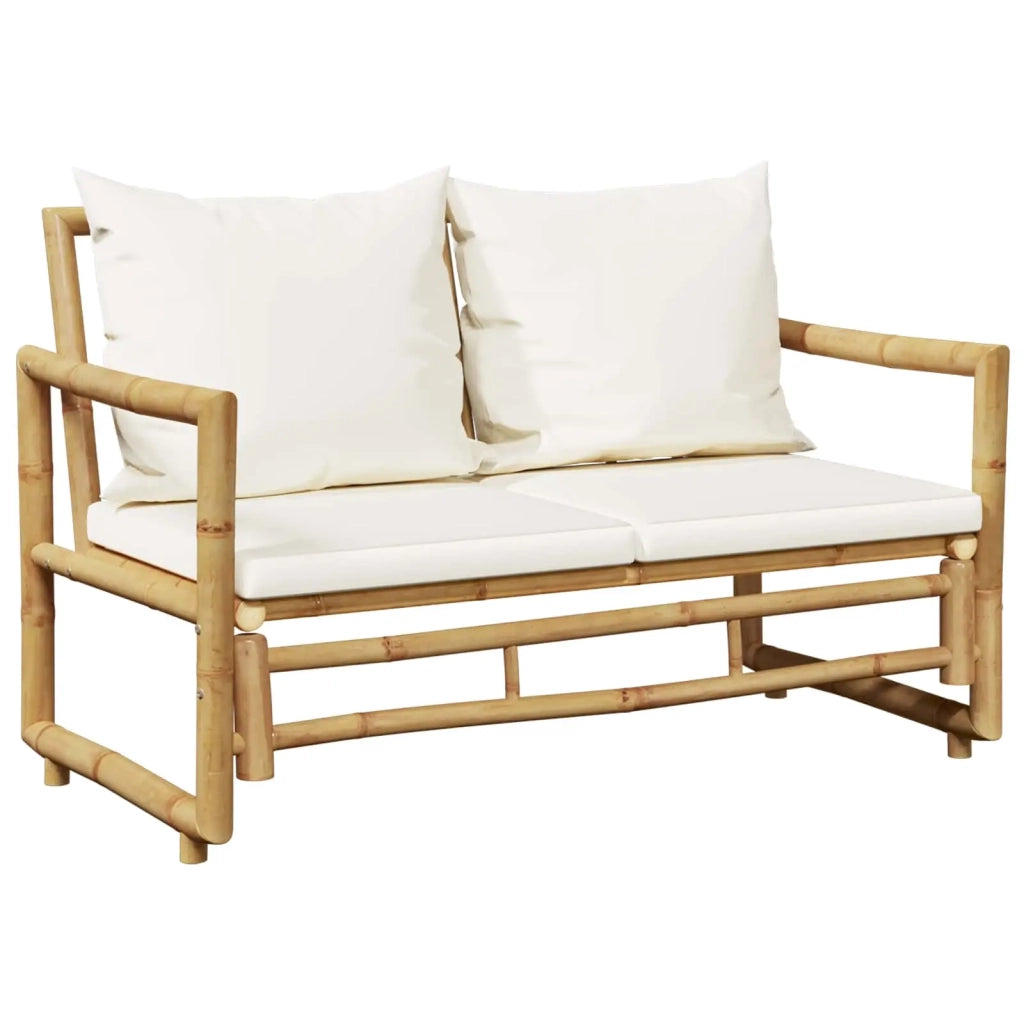 Set Divani da Giardino 4 pz con Cuscini in Bambù 43159