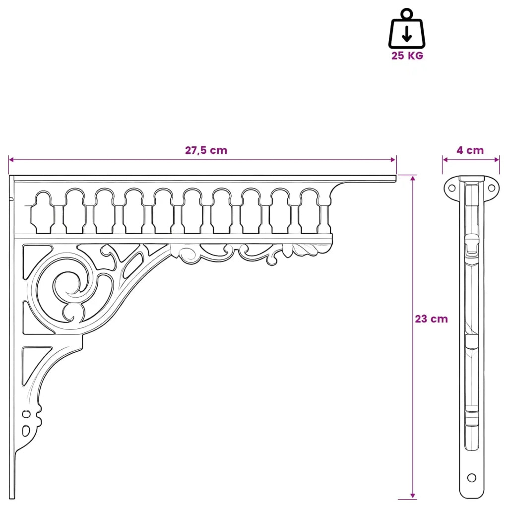 Supporti per mensole da parete 12 pz Marrone Antico 42038805