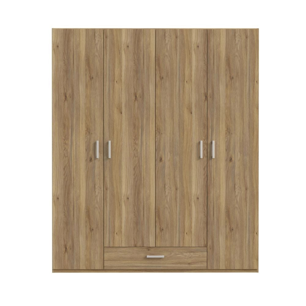 Armadio Arcadia 4 ante e 1 cassetto rovere 177.5x54x210.5H