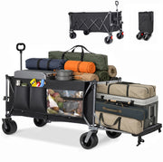 Carrello pieghevole da traino 180 cm in acciaio; nero e grigio