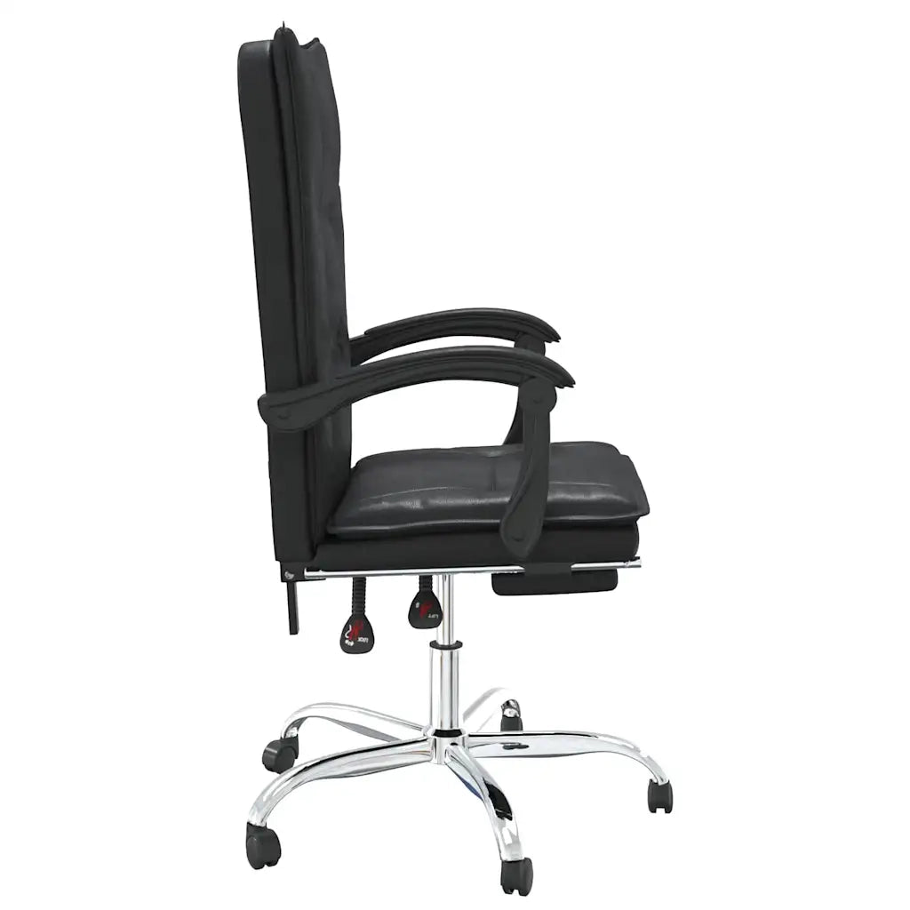 Poltrona da Ufficio Reclinabile Nera in Similpelle 349753