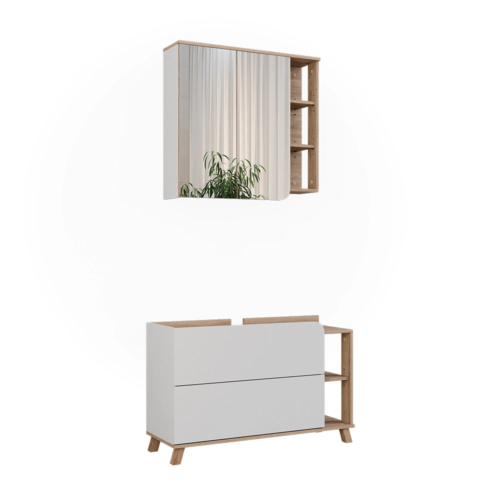 Vicco Set di mobili da bagno Sonoma/Bianco 2 parti