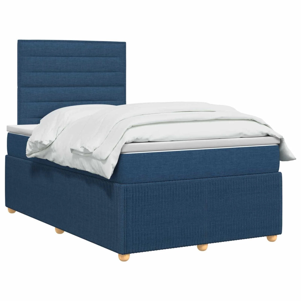Letto box spring con materasso Blu 120 x 200 cm Tessuto 3454367