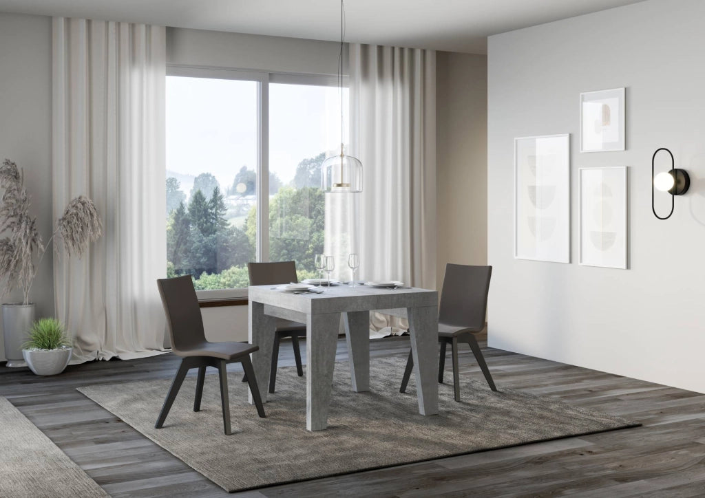 Tavolo Allungabile 90/246x90x77 cm Naxy Premium Cemento