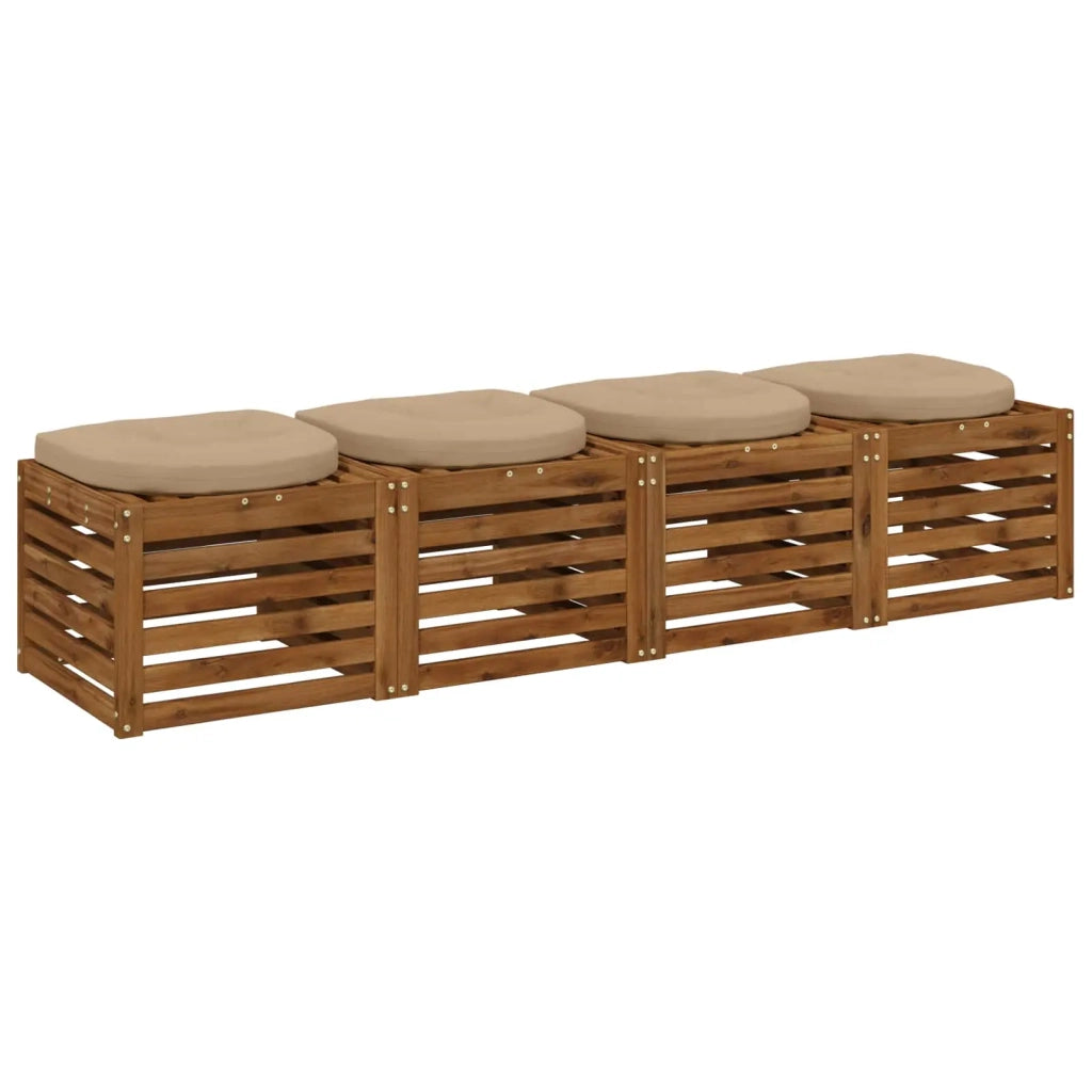 Cuscini per Sedia in 4 Pezzi 4 pz 100% Poliestere Sabbia 945285