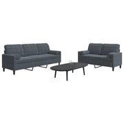 Set di Divani 2 pz con Cuscini e Rinforzi Grigio Scuro Velluto 3278412