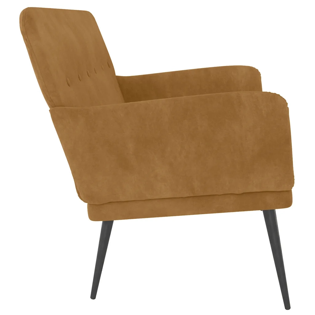 Panca Marrone 108x79x79 cm in Velluto 351421