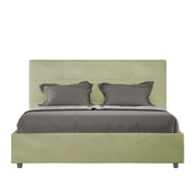 Letto 1 Piazza E Mezzo 130x190 cm con Rete Imbottito in Microfibra Mika Tè Verde