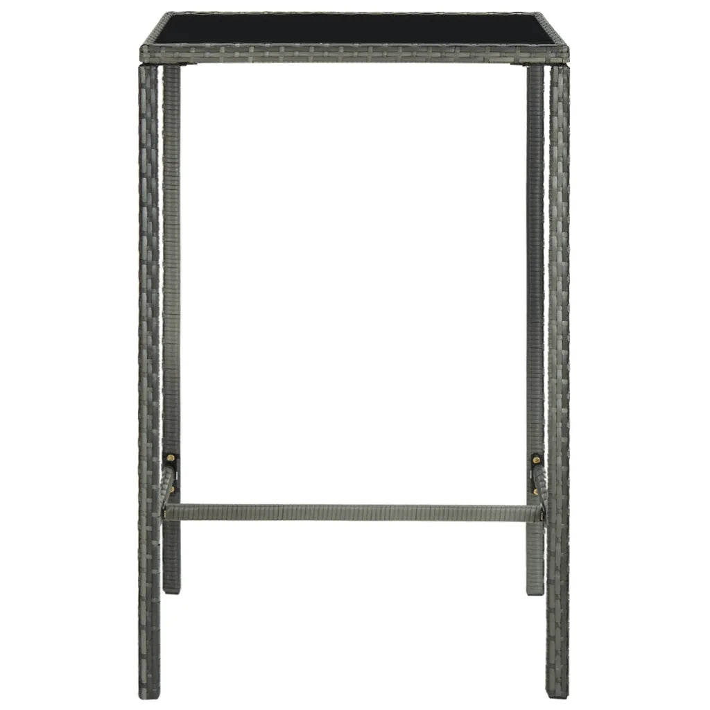 Set da Bar da Giardino 5 pz con Cuscini in Polyrattan Grigio 3064831