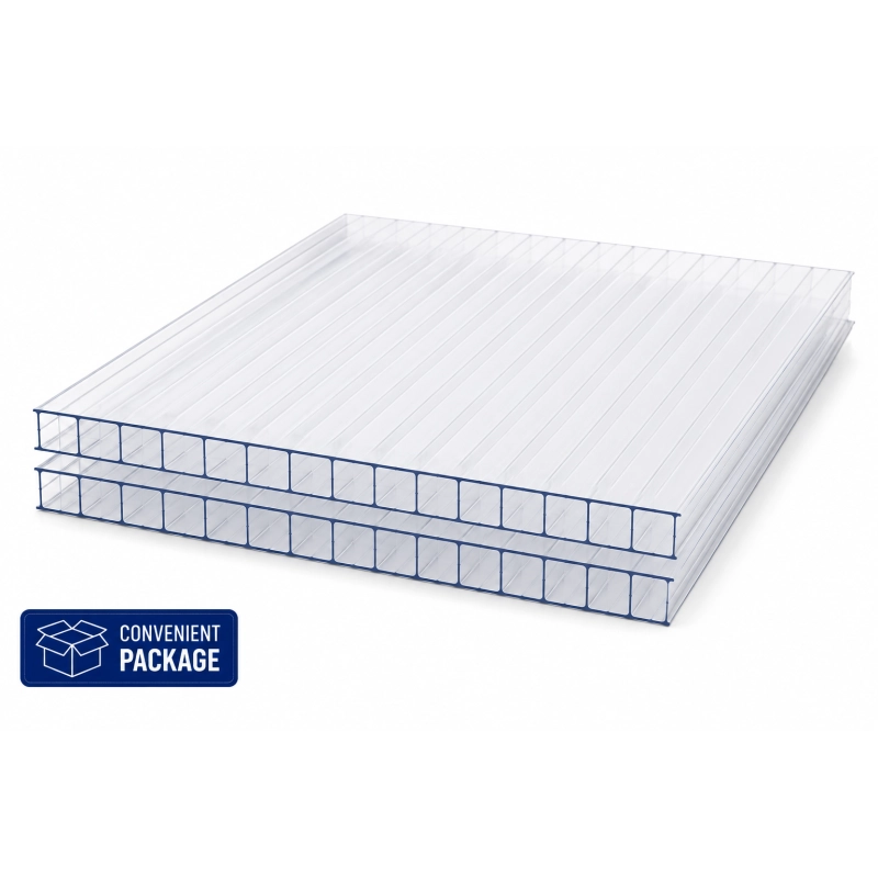 EZOOZA Policarbonato Alveolare 16 mm 100x98 cm Trasparente 2 Pezzi