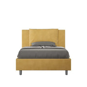 Letto una piazza e mezza senza rete imbottito 120x190 microfibra ocra Antea