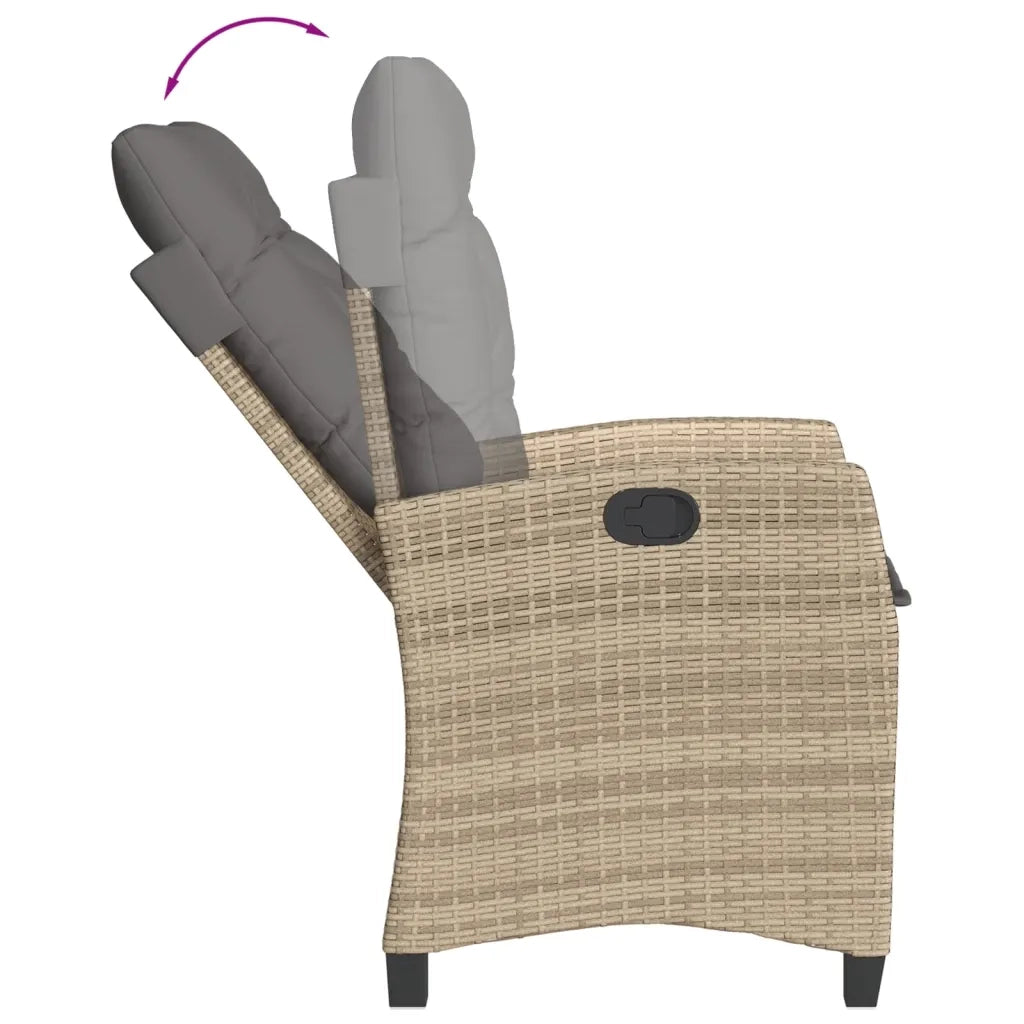 Set Pranzo da Giardino 5 pz con Cuscini Beige Misto Polyrattan 3212836