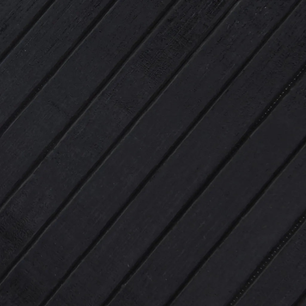 Tappeto Rettangolare Nero 100x100 cm in Bambù 376798