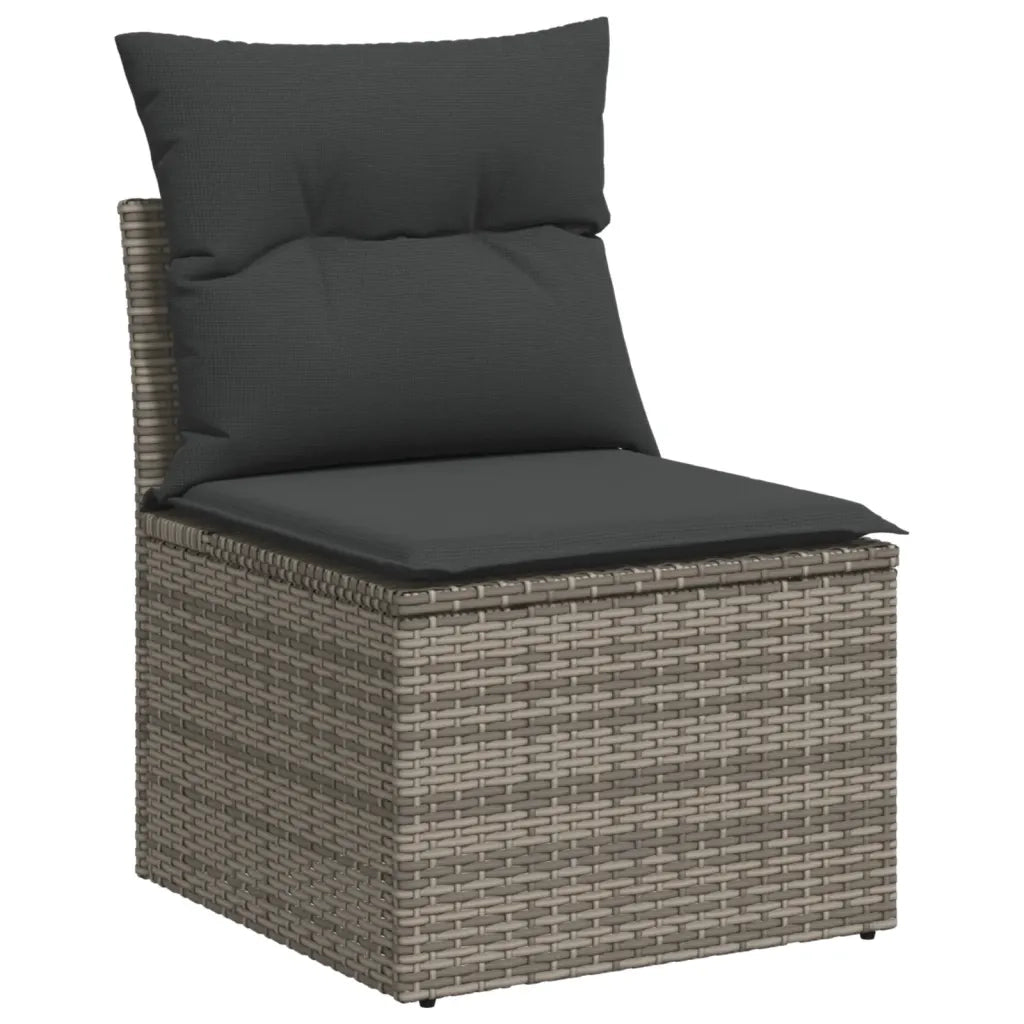 Set Divani da Giardino 14pz con Cuscini in Polyrattan Grigio 3256732