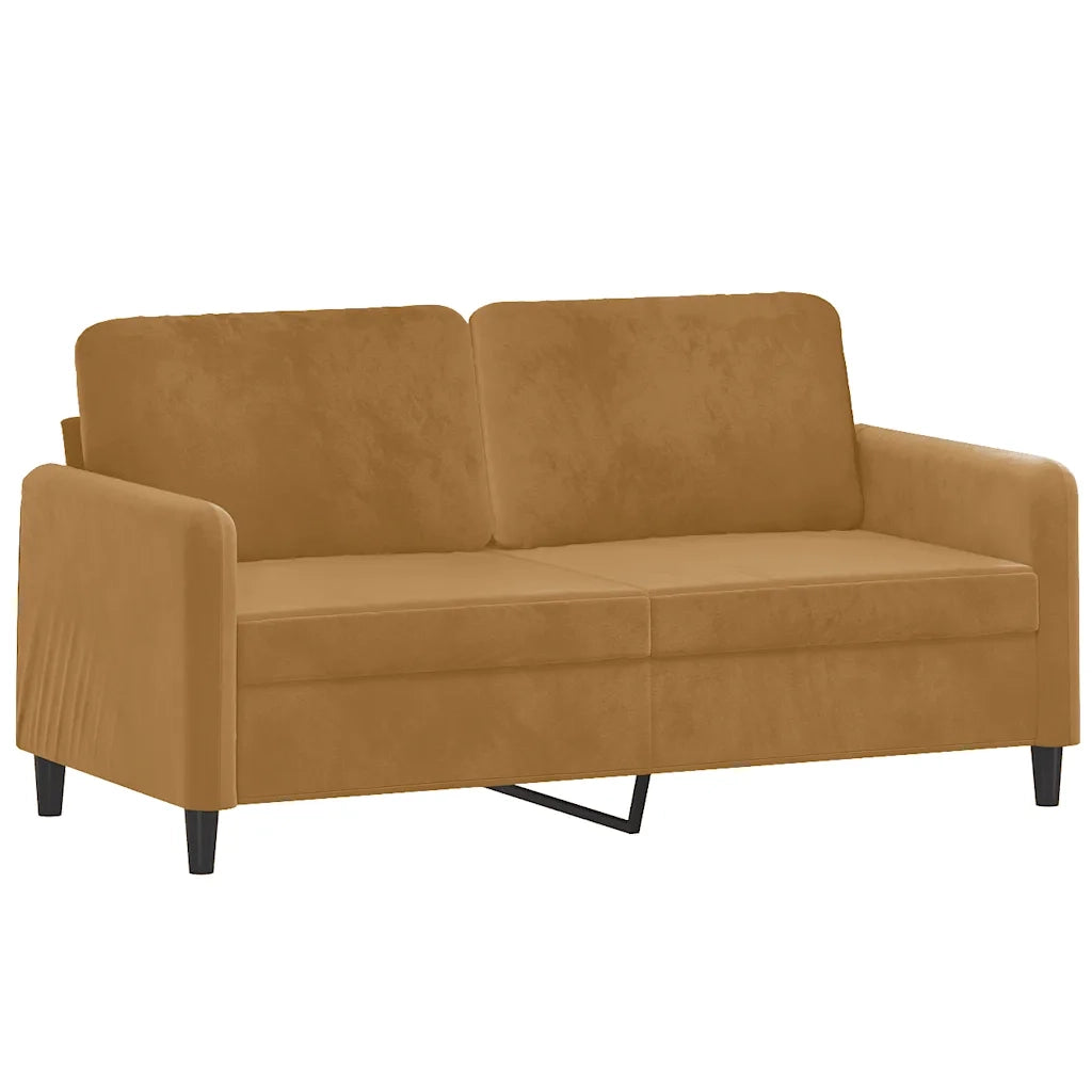 Set di Divani 2 pz con Cuscini Marrone in Velluto 3202041