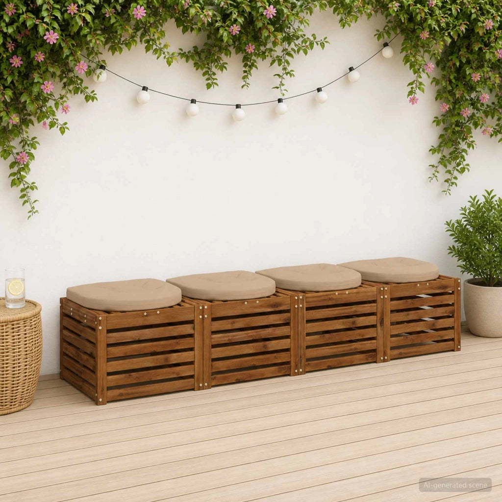 Cuscini per Sedia in 4 Pezzi 4 pz 100% Poliestere Sabbia 945314
