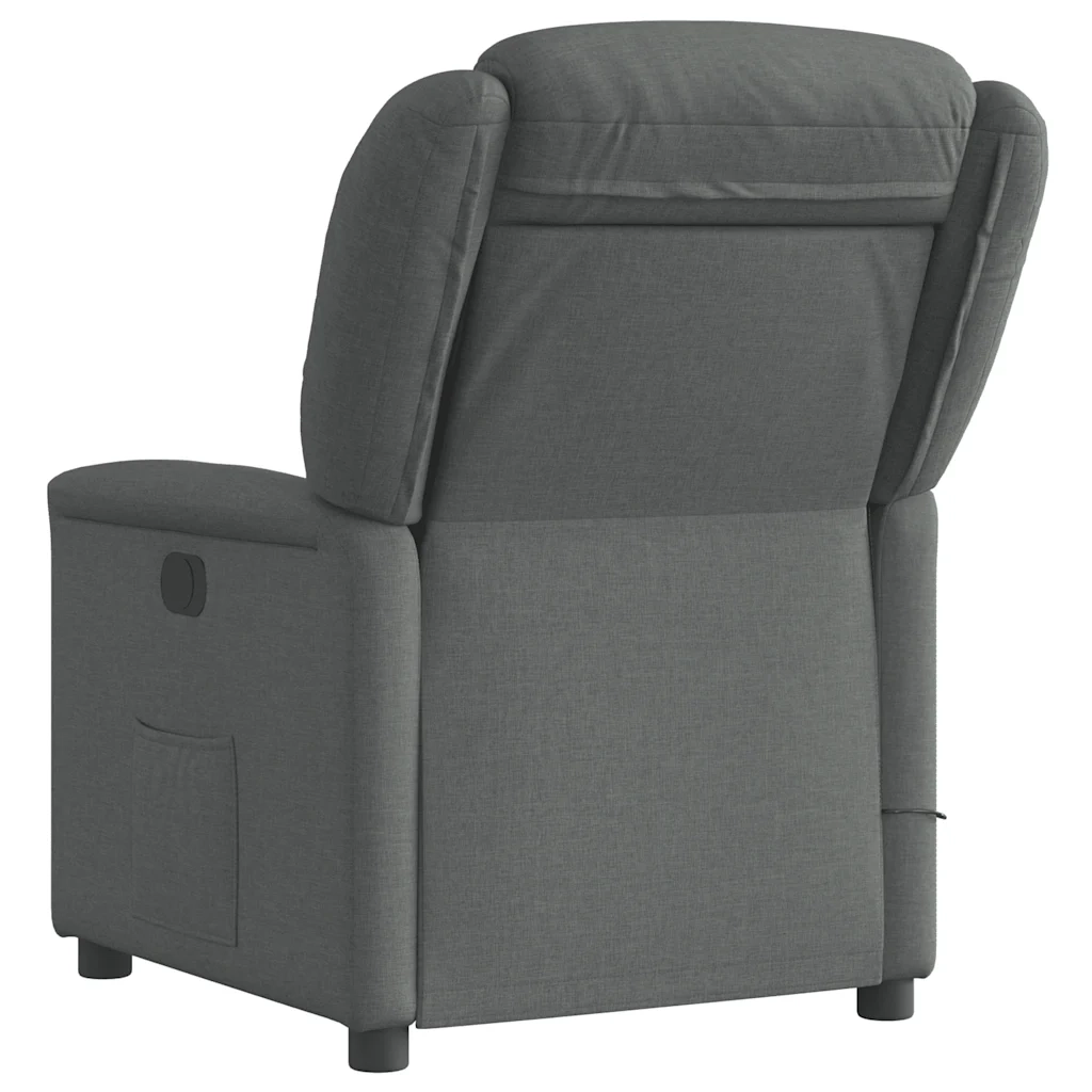Poltrona Massaggiante Reclinabile Grigio Scuro in Tessuto 4015607