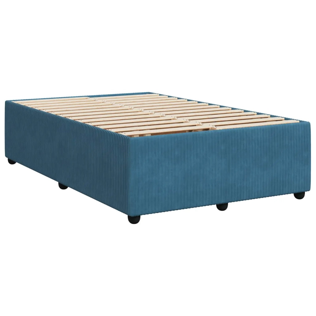 Letto box spring con materasso Blu 120 x 190 cm Velluto 3453105