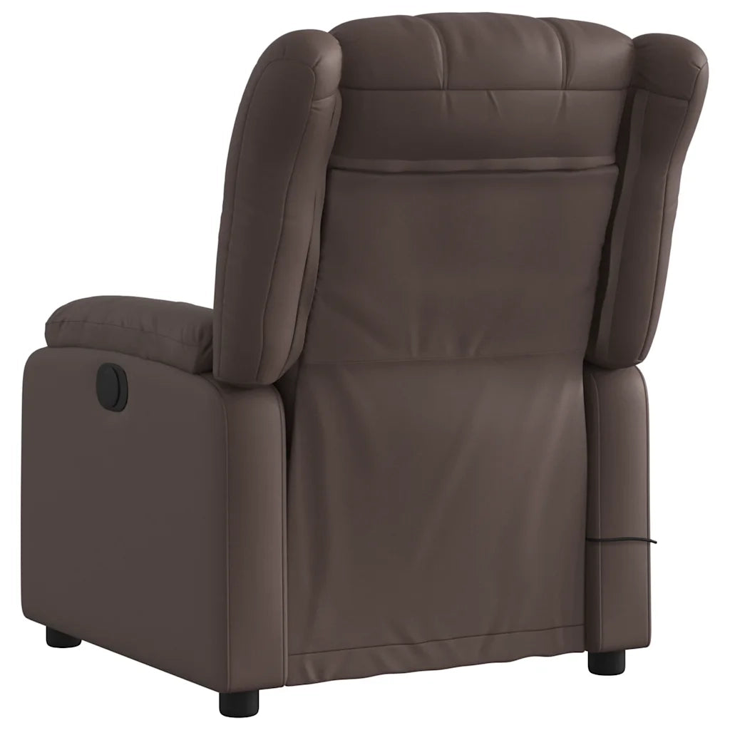 Poltrona Massaggiante Elettrica Marrone in Similpelle 3205259
