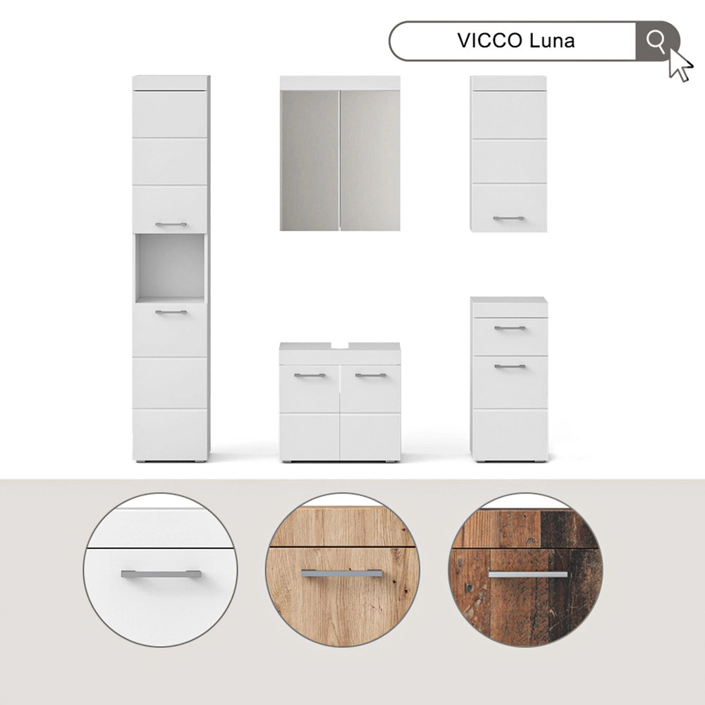 Mobiletto bagno Luna Bianco 37 x 79 cm Vicco