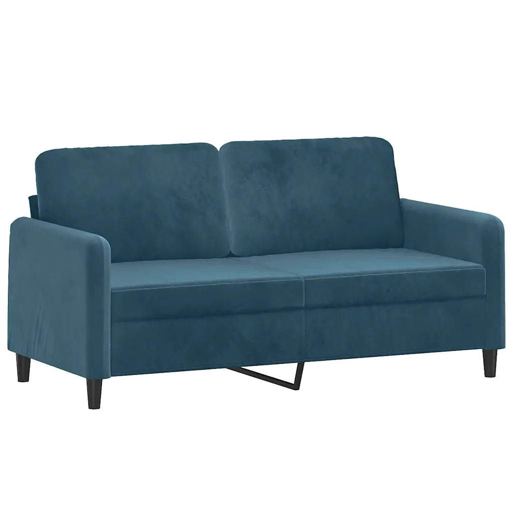 Set di Divani 3 pz con Cuscini Blu in Velluto 3202013