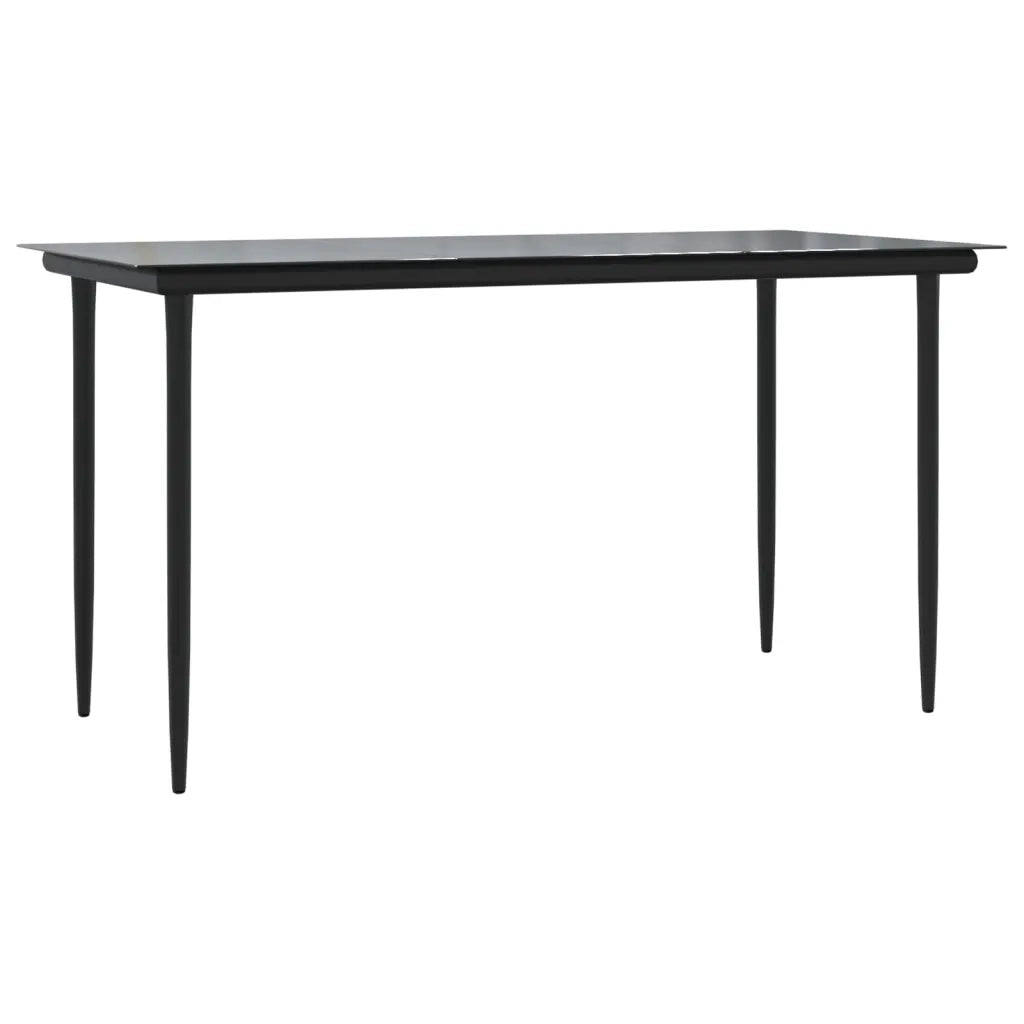 Set da Pranzo da Giardino 7 pz Nero con Cuscini in Polyrattan 3185170
