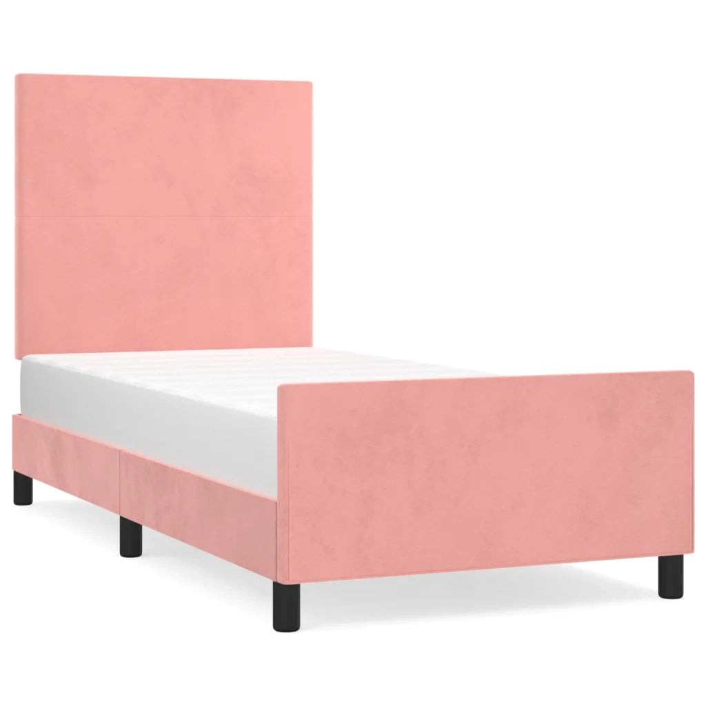 Giroletto con Testiera Rosa 100x200 cm in Velluto 3125622
