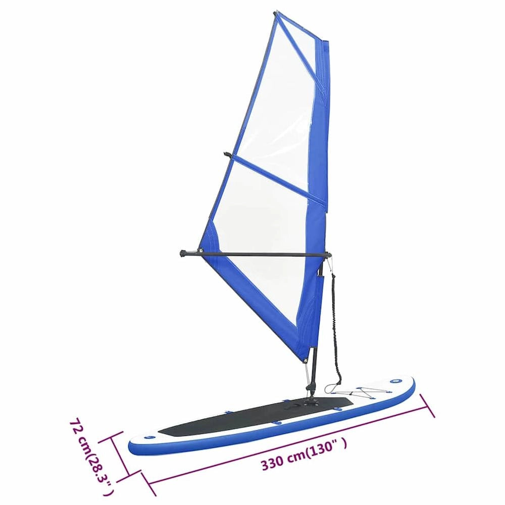 Inflatable SUP Board With Sail Set, Blue And White