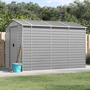Casetta da giardino grigio chiaro 191x300x198 cm in acciaio zincato 3188244