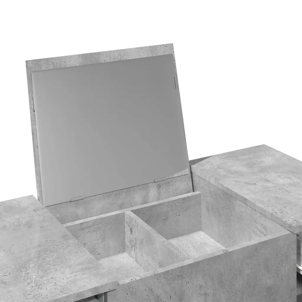 Toeletta con Specchio-Tavolo da Vanit¨¤ Grigio Cemento 100x45x76 cm