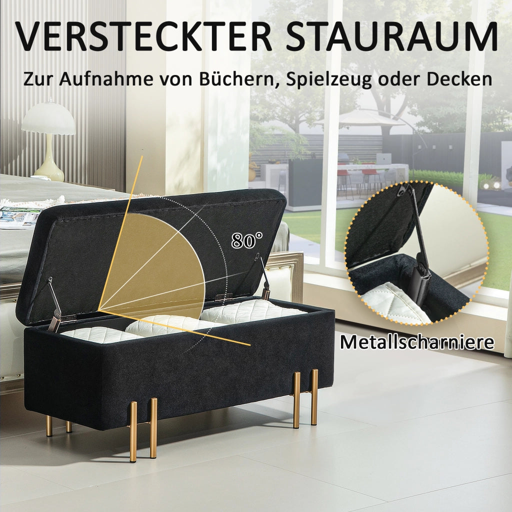 PANCA contenitore 100 x 40 x 42 cm nero legno