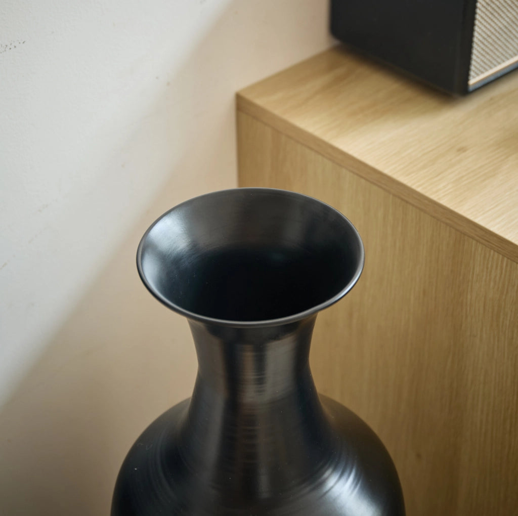 VASI DA TERRA Set da 3 pezzi 50/66/83 cm Metallo Nero
