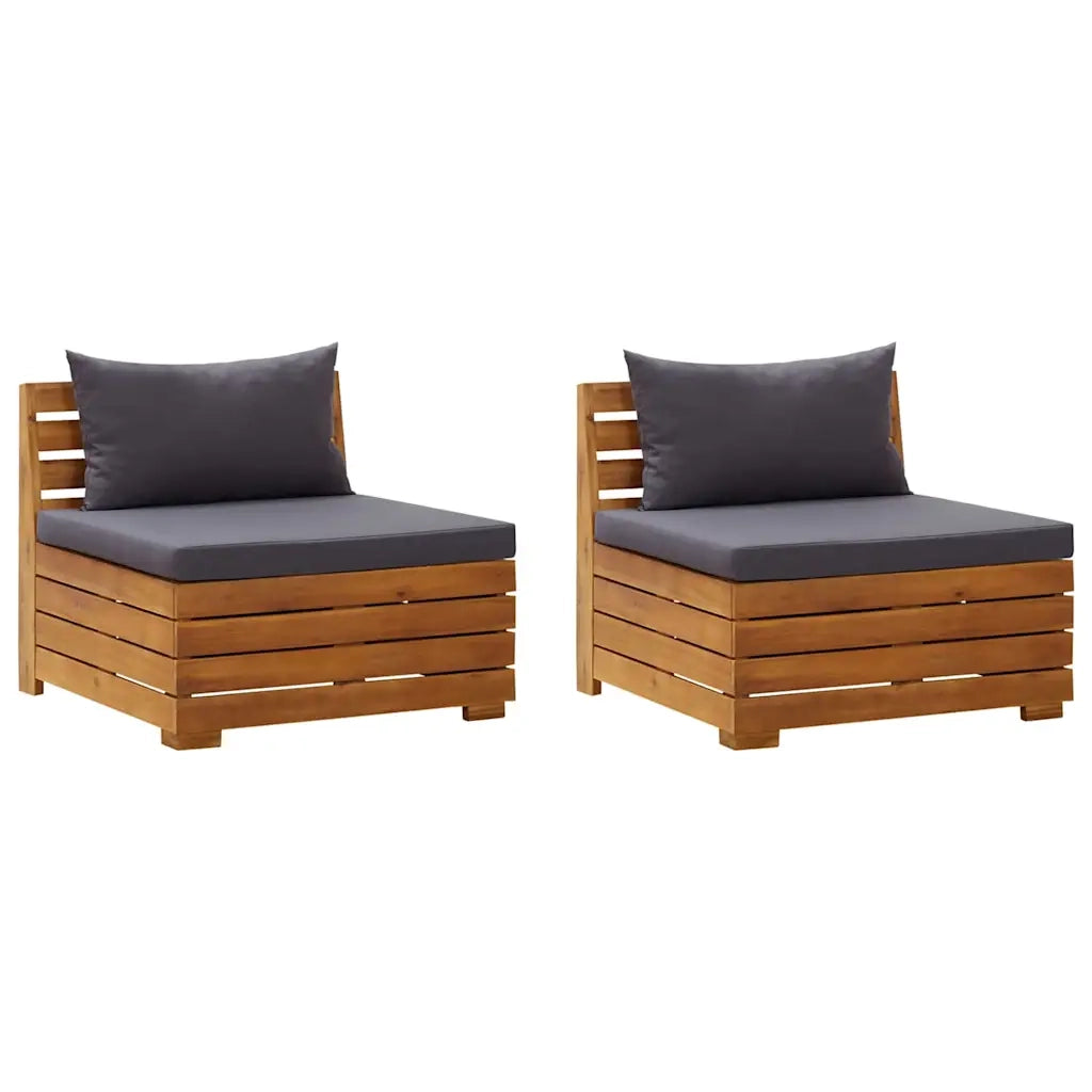 Divano da Giardino a 2 Posti e Cuscini Legno Massello di Acacia 316247