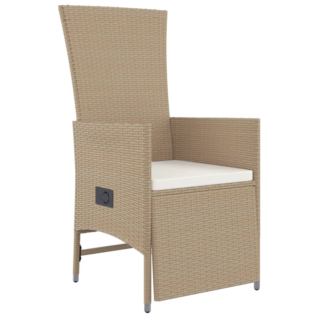 Set da Pranzo da Giardino 9 pz con Cuscini Beige in Polyrattan 3157579