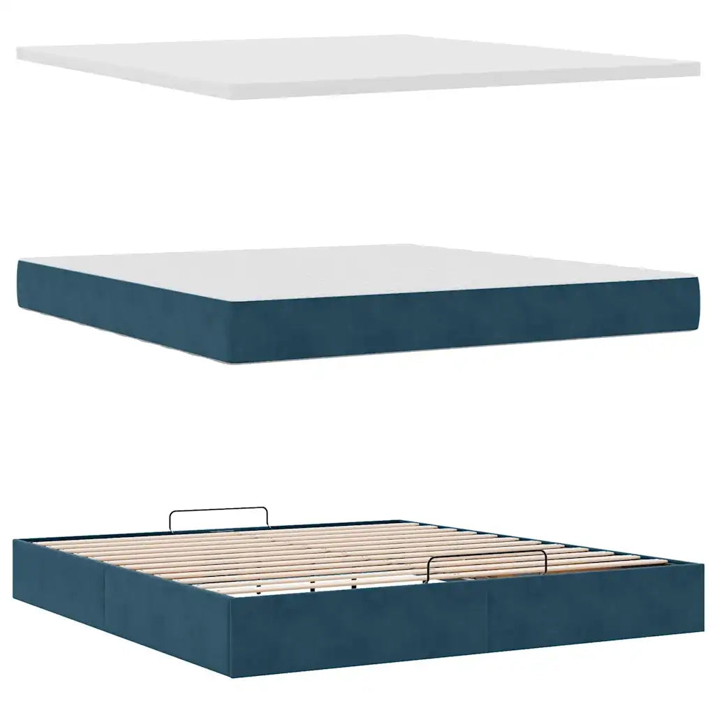 Struttura Letto Pouf con Materassi 180x200 cm Velluto 3313563