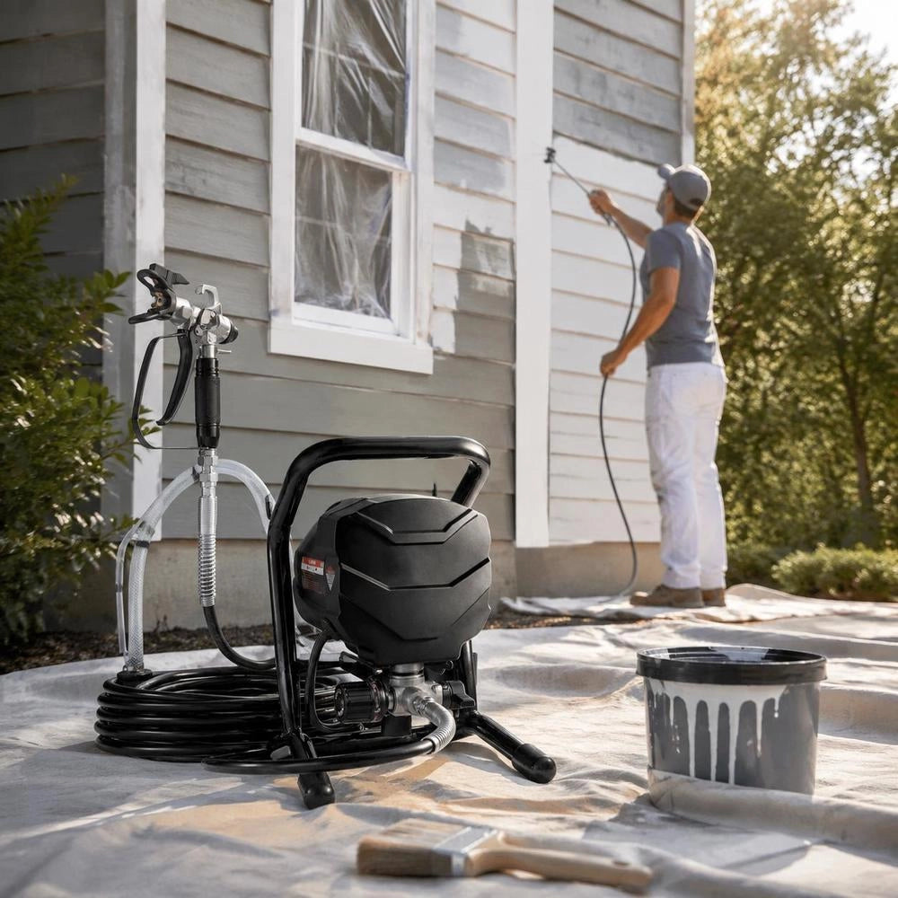 Airless Paint Sprayer With Stand, 650 W High-efficiency Airless Sprayer, 3000 PSI Electric Paint Sprayer, Extension Pole And Cleaning Kits For Outdoor Furniture And Fences