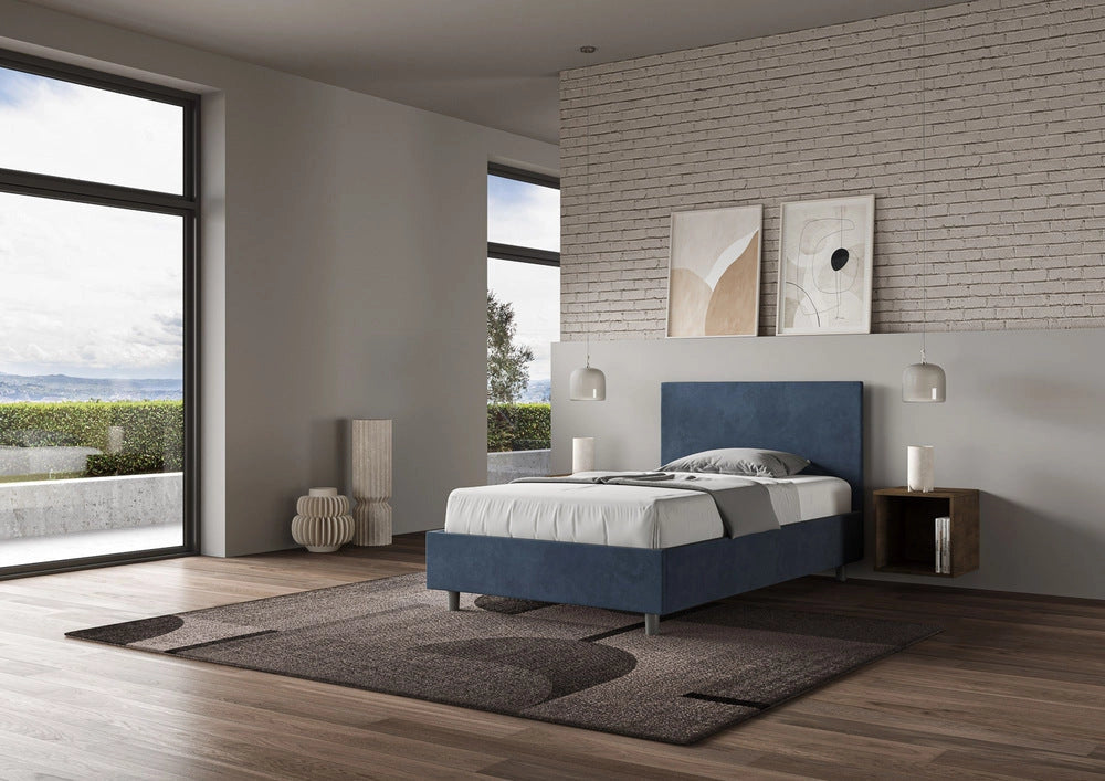 Letto 1 Piazza e Mezzo 110x210 cm Senza Rete Adele Blu