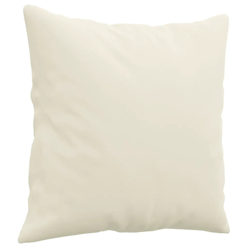 Set di Divani 3 pz con Cuscini Crema in Velluto