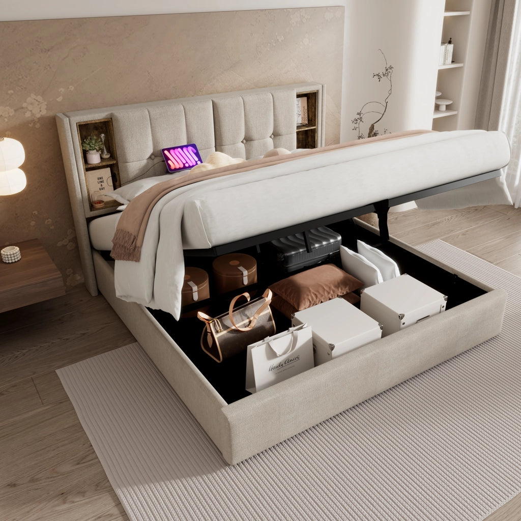 letto imbottito lino naturale 140 x 200 cm