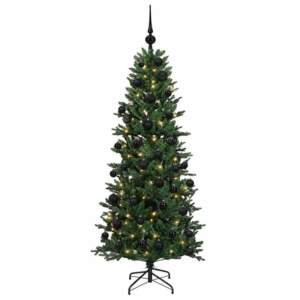 Albero di Natale artificiale con palline 150 cm 150 LED 3465564